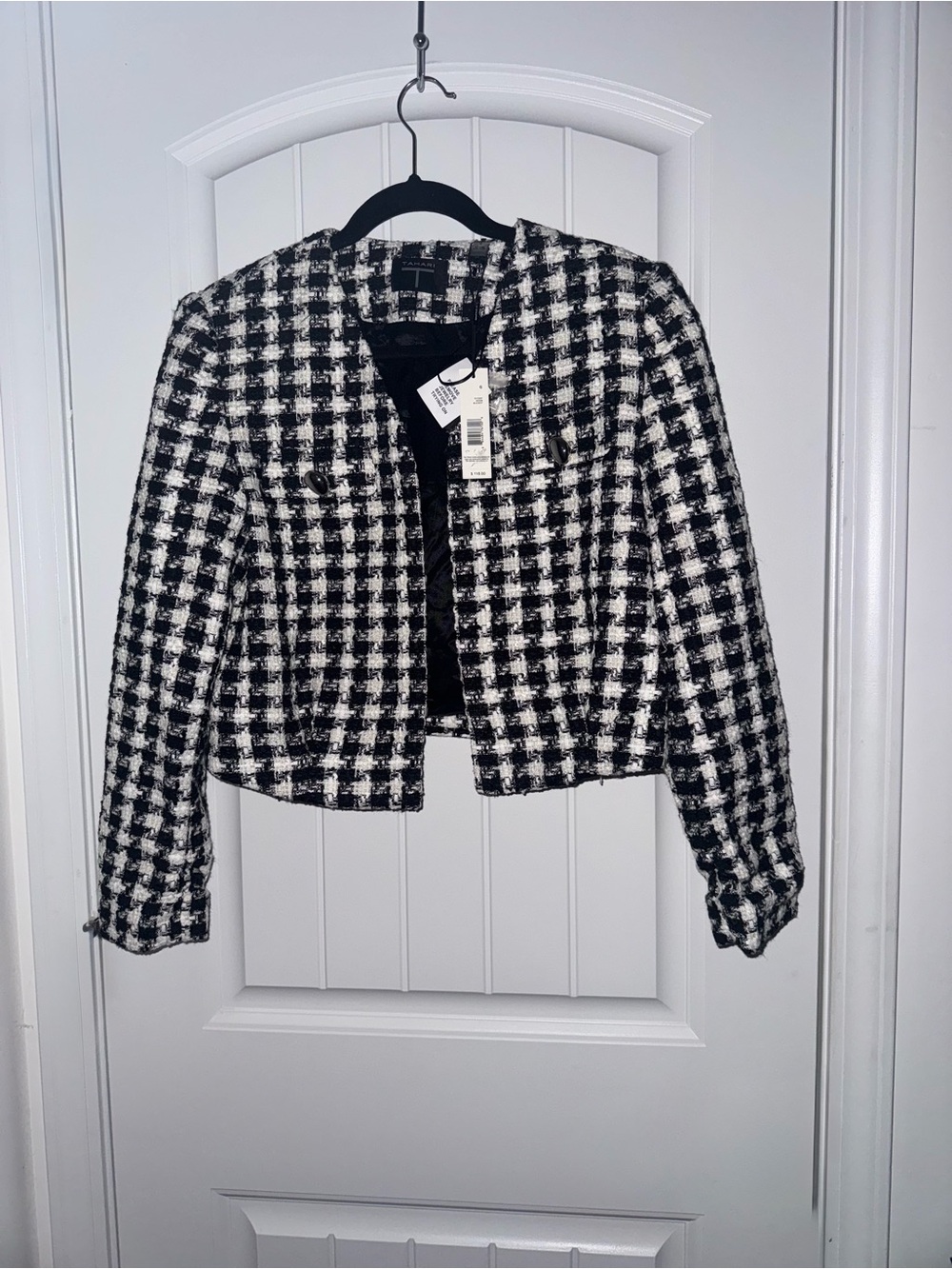 NWT Tahari Black White Tweed Boucle Jacket Blazer Size 6